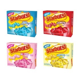 Starburst Gelatin variety pack, 4 flavor Lemon, Blue Raspberry, All pink Strawberry, and cherry (3.89 OZ each)