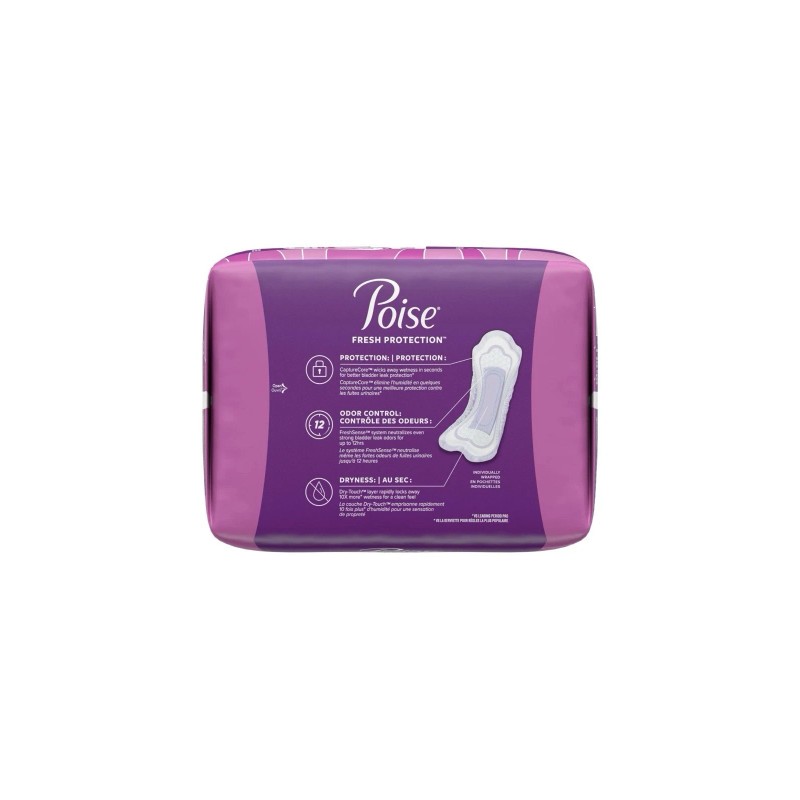 48 Count Poise Incontinence Pads for Women, Maximum Absorbency, Regular