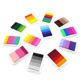 Totority Diy Art Crafts Stamp Pad Gradient Colors Boys and Girls Ink Pad Boys and Girls Ink Stamps for Fabric Wood Paper Scrapbooking Random Color