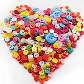 Haawooky 500-700 PCS Assorted Mixed Color Resin Buttons 2 and 4 Holes Round Craft for Sewing DIY Crafts Children's Manual Button Painting,DIY Handmade Ornament