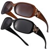 GGSTDDUP 2 Pack Polarized Sunglasses for Women Wraparound Butterfly Design