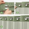 PILOTSHARK No Hook Waffle Weave Shower Curtain Set with Snap-in