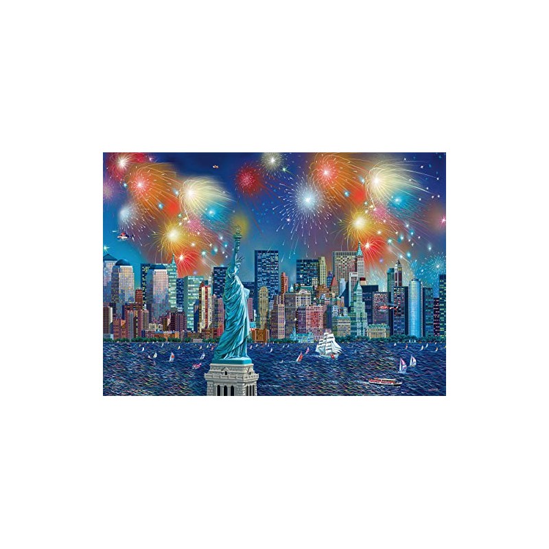 Schmidt Spiele 59649 Alexander Chen Statue of Liberty with Fireworks,