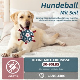 HETOO Dog Ball, Dog Toy Ball with Handle for Dogs, Interactive Towing of War, Water Dog Balls, Toy, Birthday Gift for Small/Medium Dogs (8 Inches, Red, Blue)