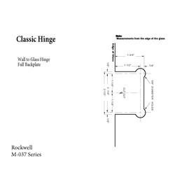 Rockwell Wall to Glass Square Corner Shower Hinge with Short Back Plate in Polished Chrome Finish for Frameless Heavy Glass Shower Doors, Durable Residential, Door Hardware, Door Handles, Locks