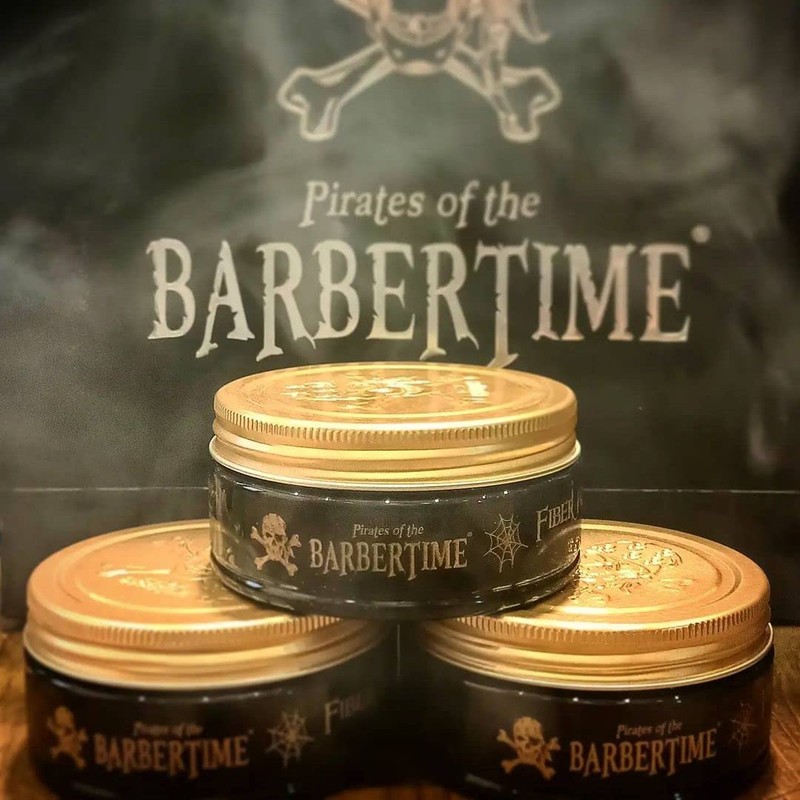 BARBERTIME Hair Styling Fiber Wax | Black Fiber Pomade Shine