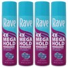 4 Pack Rave 4X Mega Aerosol Hairspray Now With Climashield