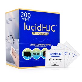 LucidHJC Lens Wipes for Eyeglasses/Camera Lenses,and Screens of cellphones/laptops/Computers .Cleaning Spots or dirts. Wrapped Individually Paper Wipes, Count 200