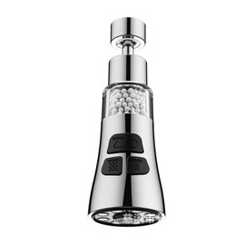 Sink Water Filter Faucet - 360° Rotating Faucet Filter Set with 6 Accessories, 3 Mode Sprayer Extender Purifier Remove Heavy Metal Hard Water for Kitchen（Chrome)