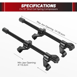 weyleity 14" Coil Spring Compressor Tool | Heavy Duty Suspension Strut Remover Installer Tool Kit Macpherson Coil Spring Compressor Automotive Strut Spring Compressor with 2 Steel Jaws