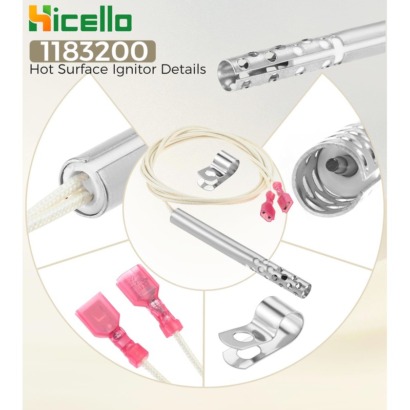 Hicello 1183200 Ignitor Hot Surface, Commercial Oven Igniter