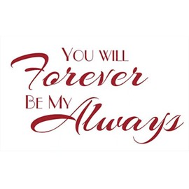 Bedroom Décor Forever Be My Always Love Quotes Wall Decals Sticker 23x13-Inch Red