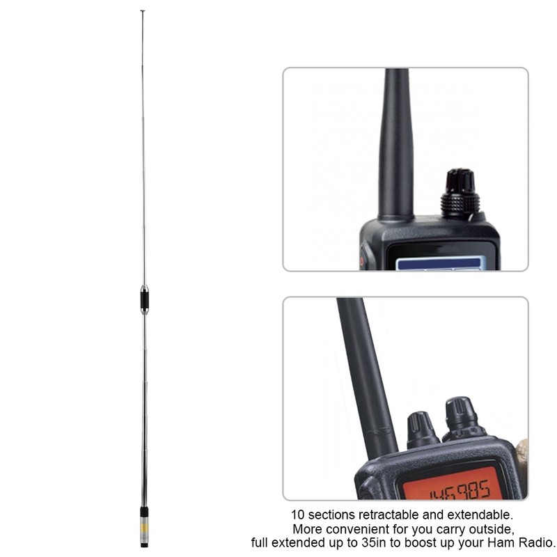 RH770 SMA Male Dual Band 144/430MHz Telescopic Handheld Walkie Talkie
