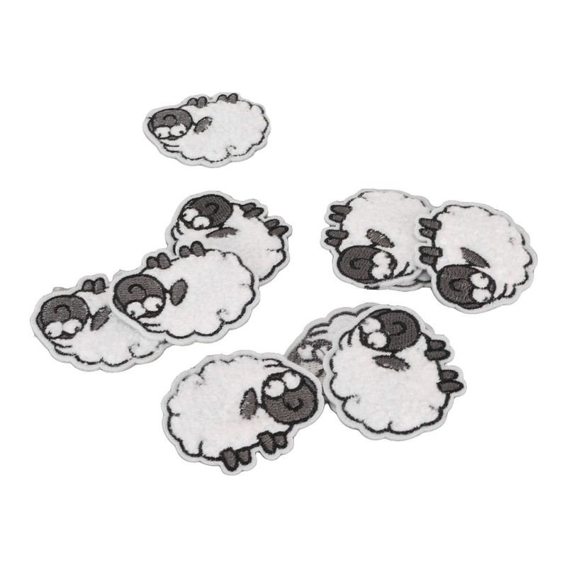 30pcs Cloth Patches Embroidered Iron On Sew On Sheep Shape