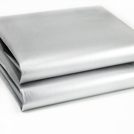 Blackout Drapery Shade Fabric Black and Silver 100 Percent Shading Light Waterproof Sunshade Cloth Light Weight (1Yard)