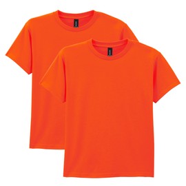 Gildan Youth Heavy Cotton T-Shirt, Style G5000B, 2-Pack, Orange, Small