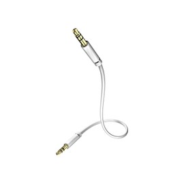 inakustik 003101005 Star 3.5 mm Jack Cable | For Connecting Smartphones, Tablets or PC to HiFi Amplifier | 0.5 m in White | Separate Foil Screen Against External Interference