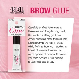 Ardell Brow Glue – Clear Eyebrow Gel for Instant Lamination Lift with Styling Brush, All day Extreme Hold Brow Gel for Fluffy Defined Brows, 0.35 oz