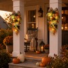 Svndlyn 24 Inch Lighted Fall Teardrop Swag with Timer and