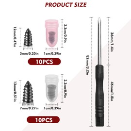 20 Tyre Repair Screws, Car Tyre Puncture Repair Kit with Screwdriver, Self-Service Car Tyre Repair Kit, Universal Tyre Repair Kit for Cars, Motorcycles, and Bicycles(10 S & 10 L)