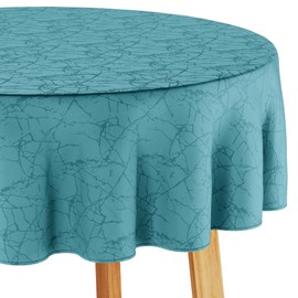 Filumi Tablecloth 120 x 160 cm Oval Blue Washable for Indoor Outdoor Marble Pattern Manil