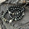 Rainbow Mictlan Tetl Rainbow Golden Obsidian Gemstone Bracelet 10mm Skull.