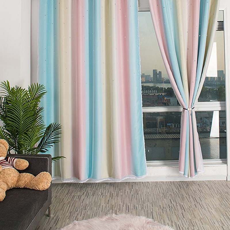 Double Layer Hollow living Room Dedroom Polyester Window Shading Drape