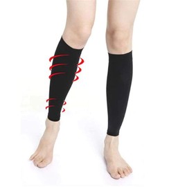 EROSPA® Compression Sleeve Leg Warmers Running Socks - Calf Compression Socks - Running, Jogging, Cycling - 1 Pair (Black)