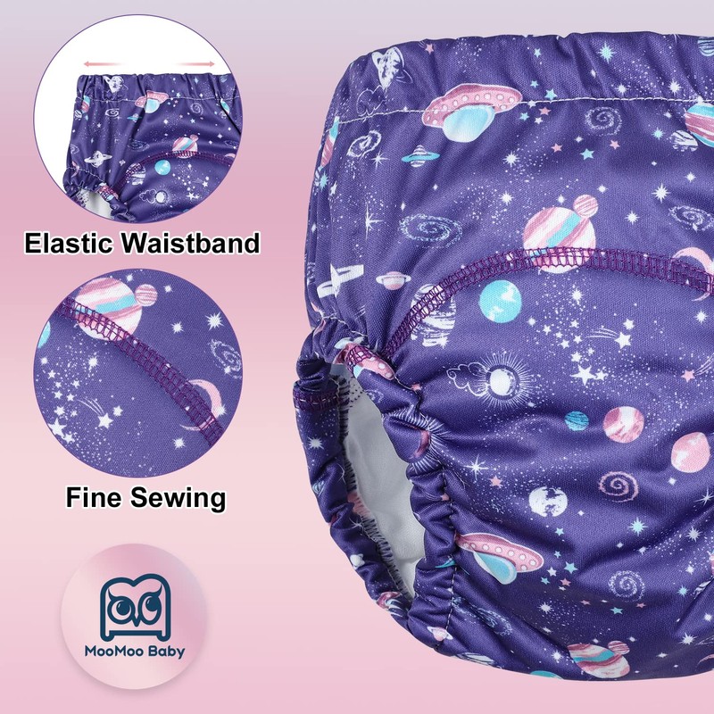 MooMoo Baby Plastic Training Underwear Leakproof Rubber Pants for Potty