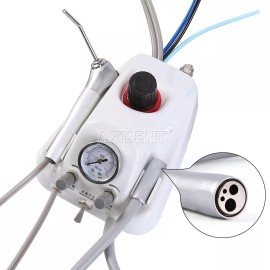 AZDENT Portable Dental Mobile Delivery Unit Case Curing Light Suction / Turbine Unit - Air Turbine 4 Holes