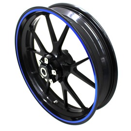 Finest Folia Wheel Rim Sticker Chrome Rim Design Including Mounting Tool Complete Set Suitable for 17 Inch and 16 Inch 18 Inch 19 Inch Rims Motorcycle Car Bicycle (Chrome Blue)