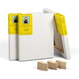 Strathmore 300 Series Gallery Stretched Canvas Pack, 11x14 inch, 3 Pack, Art Canvas for Students Professionals