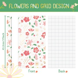 WERNNSAI Daisy Flower Gift Wrapping Paper Roll - 1 Roll 17”x 33 ft Floral Bouquet Wrapping Paper Girl Pink Wrapping Paper for Kids Birthday Party Baby Shower Wrap Supply