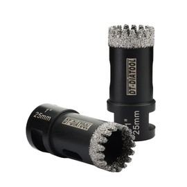 DT-DIATOOL Diamond Core Drill Bit 1 Inch 2-Pack Tile Hole Saw with 5/8"-11 Thread Drilling for Ceramic Tile Procelain Tile Marble Granite