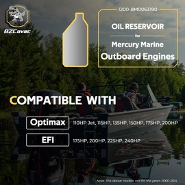 833069T9 Oil Tank for Mercury Optimax 110 / 115 / 135 / 150 / 175 / 200 / 225 / 240 HP EFI Engines (2000-2014) - 1200-8M0063190 Oil Reservoir for Sportjet Mariner Pro XS Series