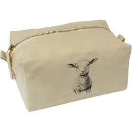 'Cute Lamb Portrait' Canvas Wash Bag/Makeup Case (CS00042297)