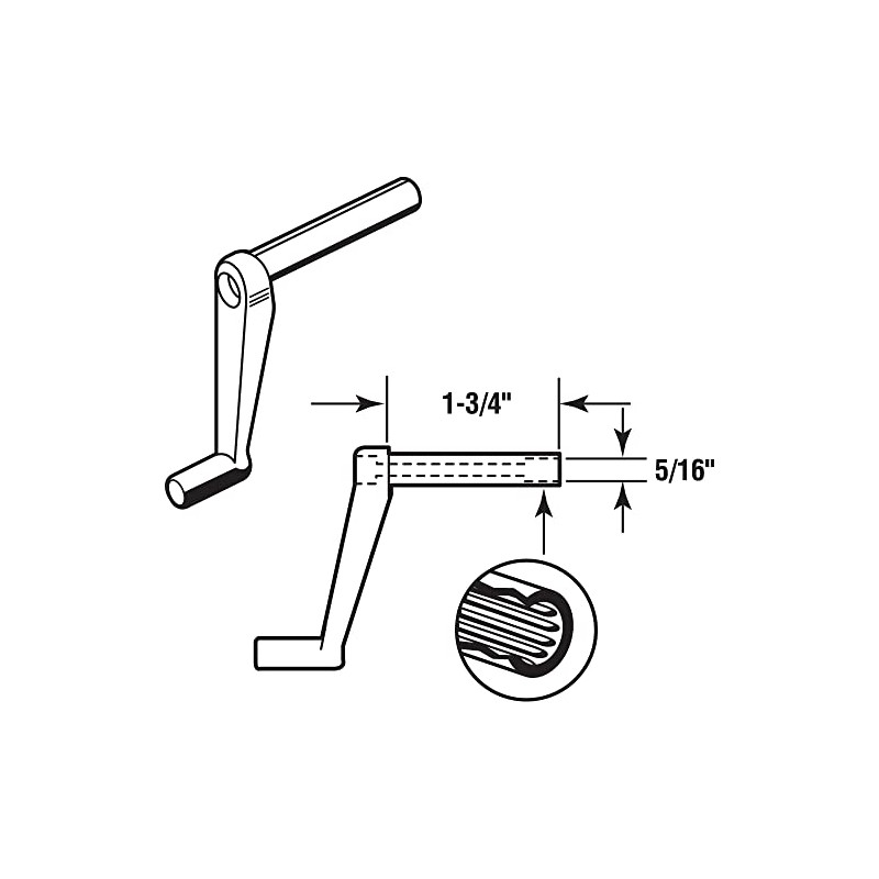 Prime-Line R 7001 1-3/4 In. Stem, Brown Plastic Window Crank