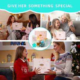 Christmas Gifts for Teen Girls, Birthday Gifts for Teen Girls, Girls, Unique Cute Birthday Gifts Box For Girl, Her, Sister, Daughter, Friends, Ideas Cute Daisy Aesthetic Glass Cups Gifts (Blue)