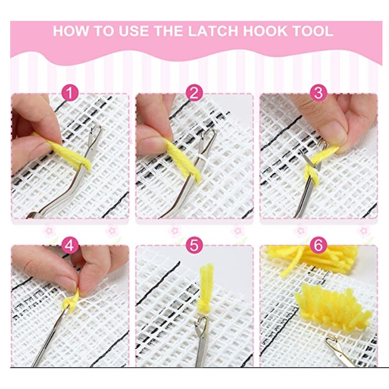 Latch Hook Kit Cup Coaster DIY Set Lovely Bear Pattern