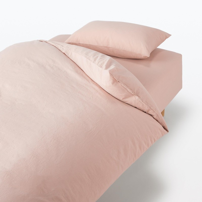 MUJI Washed Fitted Sheet SD Pink 84232961