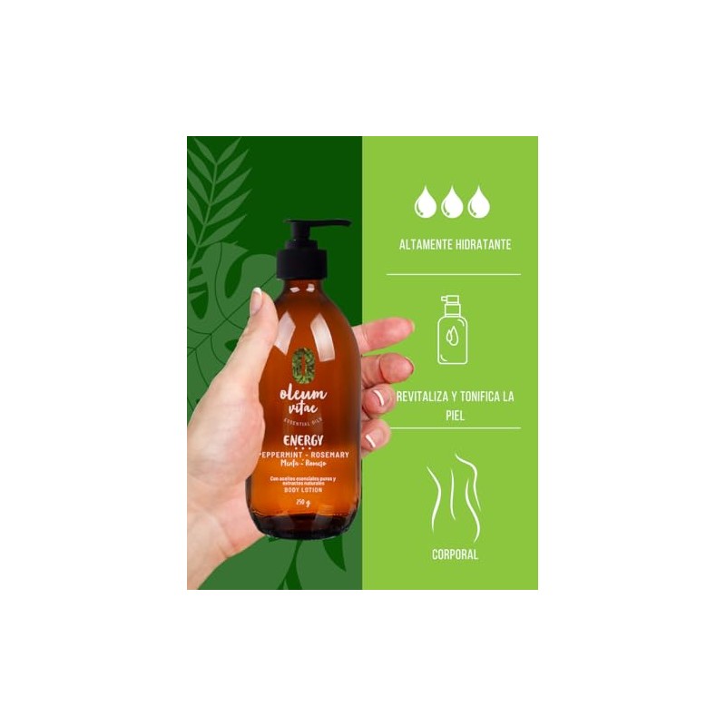 Oleum Vitae Crema Corporal Aceites Esenciales Romero Menta Altamente Hidratante