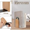 2 Pack Book Ends Natural Bamboo Bookend Anti Slip Book