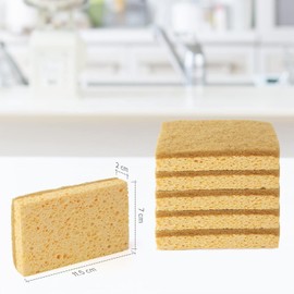 Joeji's Kitchen Confezione da 6 Spugne in Cellulosa Naturale in Fibra di Sisal - Spugna per Piatti Ecologica per la Pulizia Profonda in Cucina o in Bagno - Naturale Biodegradabile