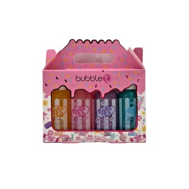 bubble t Bubble Bath Set (4) 3.38 fl oz Mini Popcorn, Strawberry, Donut, Candy