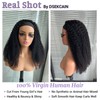 DSEKCAIN Kinky Curly Headband Wig Human Hair 18 inch 200