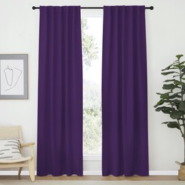 NICETOWN Blackout Curtain Panels Window Draperies - (Royal Purple Cappuccino Color) 34-Inch Wide x72-Inch Long, 2 Pieces, Home Decoration Light & Noise Reducing Room Darkening Drapes for Bedroom