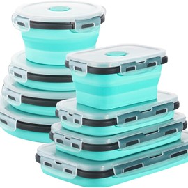 12 Pack Collapsible Food Storage Containers With Lids, Collapsible Storage Containers Sets Silicone Collapsible Bowls For Camping, RV Accessories, Travel Trailer Must (Mixed oz) (12)