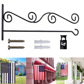 Unbranded Garden Flag Holder Wall Mounted Flag Stand Flag Pole Yard Mailbox Flag Bracket - 4 Set