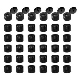 sourcing map 36pcs 28/410 Flips Top Caps for Bottles, Replacement Plastic Reusable Non-Spill Bottle Lid for Squeeze Bottles, Refillable Bottles, Plastic, Empty, Shampoo Bottles, Black