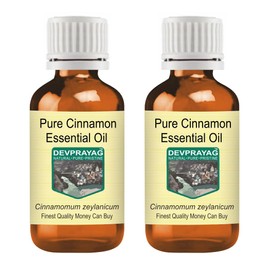 Devprayag Pure Cinnamon Essential Oil (Cinnamomum zeylanicum) Natural Therapeutic Grade Steam Distilled (Pack of Two) 100ml X 2 (6.76 oz)
